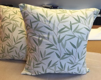 Handmade Reversible Cushion in Willow Leaf Hedgerow