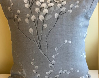 One handmade cushion in Laura Ashley Pussy Willow Steel