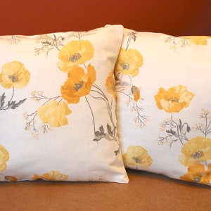 Laura Ashley Poppy Meadow Cushion Cover: Reversible Primrose Floral