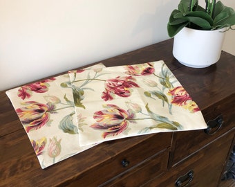 One  cushion cover in Laura Ashley Gosford Cranberry tulip floral pattern lounge bedroom armchair couch cottage birthday present