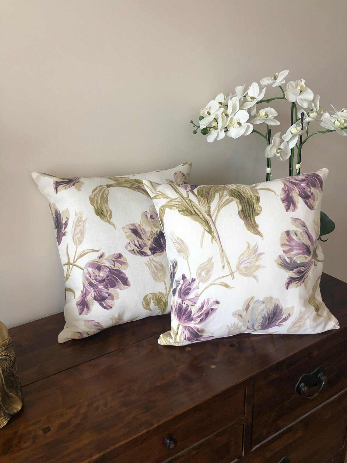 Two Handmade Laura Ashley Cushion Covers in Gosford Plum Etsy UK