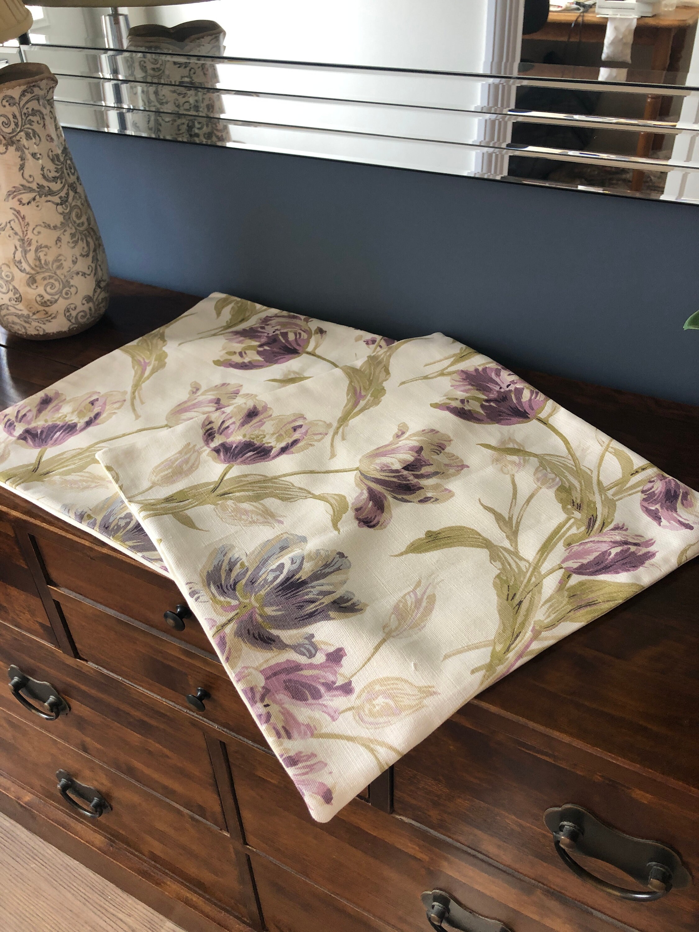 Two Handmade Laura Ashley Cushion Covers in Gosford Plum Etsy UK