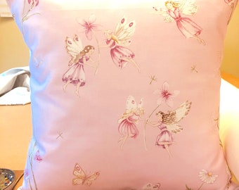 Cushion Fairy girls bedroom gift pink birthday fairies