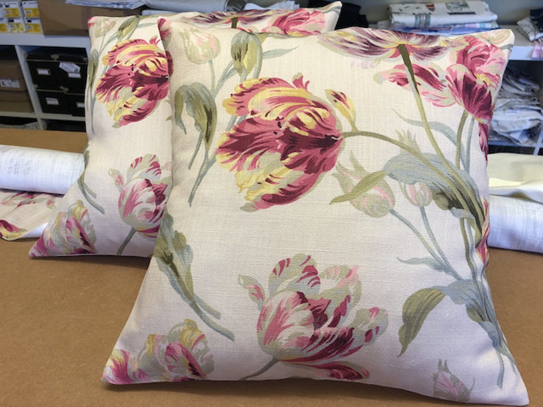 Two Handmade Laura Ashley Cushions in Gosford Cranberry Etsy UK