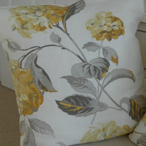 One handmade cushion in Laura Ashley Hydrangea camomile fabric yellow flowers bedroom lounge couch armchair birthday gift garden chair image 5