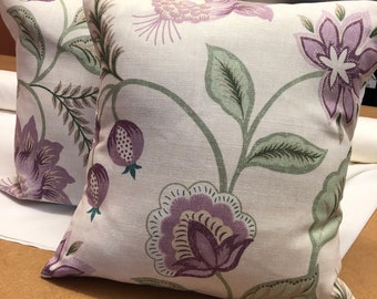 Handmade Cushion in Laura Ashley Milford Grape Fabric