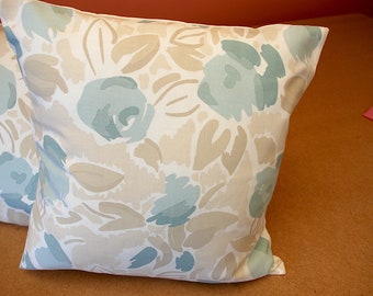 Two Handmade cushion covers in Laura Ashley Emma Duck Egg Fabric