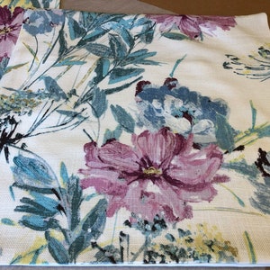 One Handmade cushion cover in Laura Ashley Cosmos Off White Green Fabric