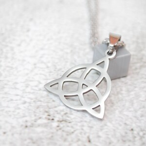 Charmed Pendant, witch symbol pendant, Stainless steel, Triquetra necklace, Vampire Charmed jewelry image 1