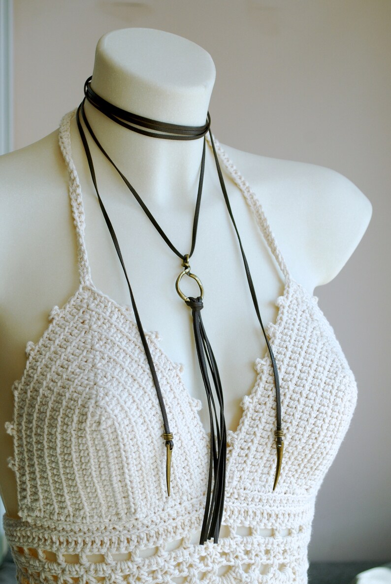 Best quality brown soft leather cord necklace Trendy leather Etsy
