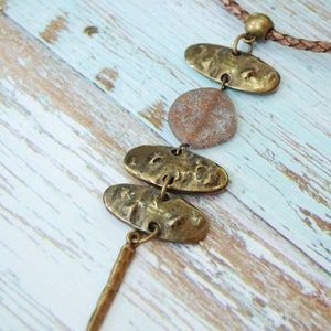 Tribal echnic pendant, long ethnic necklace, large pendant necklace, oversize bronze pendant image 6