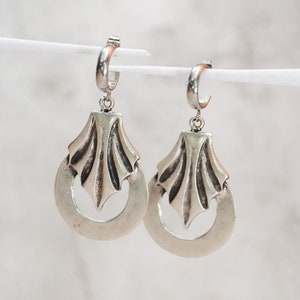 Abstract shape silver earrings, tribal earrings, boho earrings, free style, uniqe design 6,5cm 2 1/2 image 5