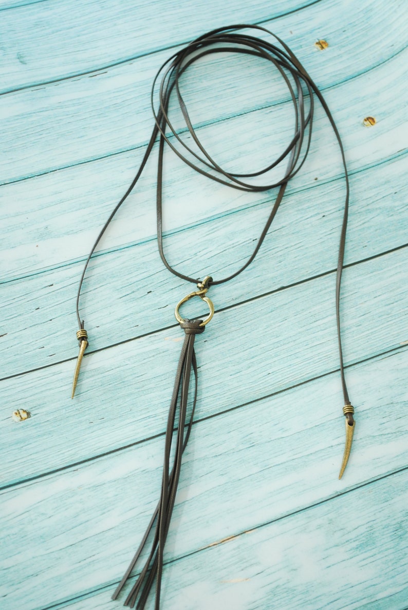 Best quality brown soft leather cord necklace Trendy leather Etsy