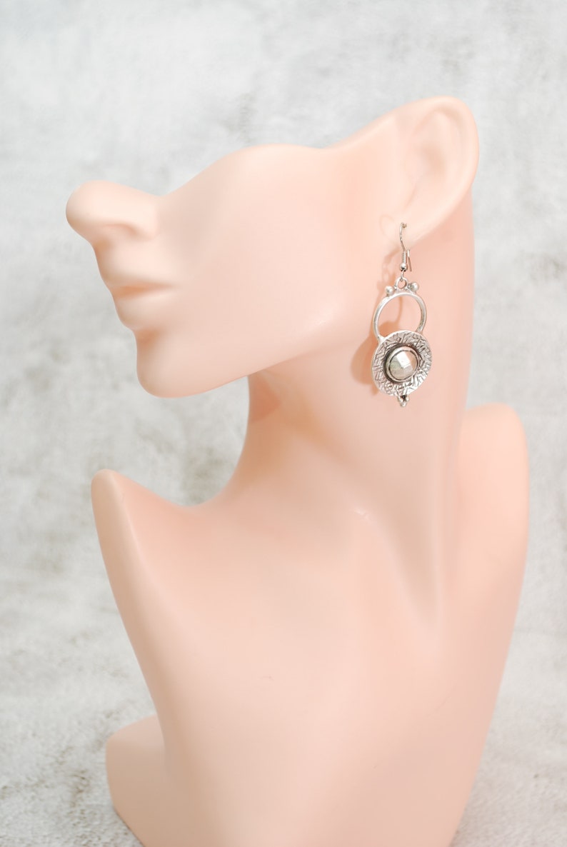 Boho earrings, Ethnic Tribal Earrings, Statement Jewelry, oriental boho earrings 5 cm 2 image 4