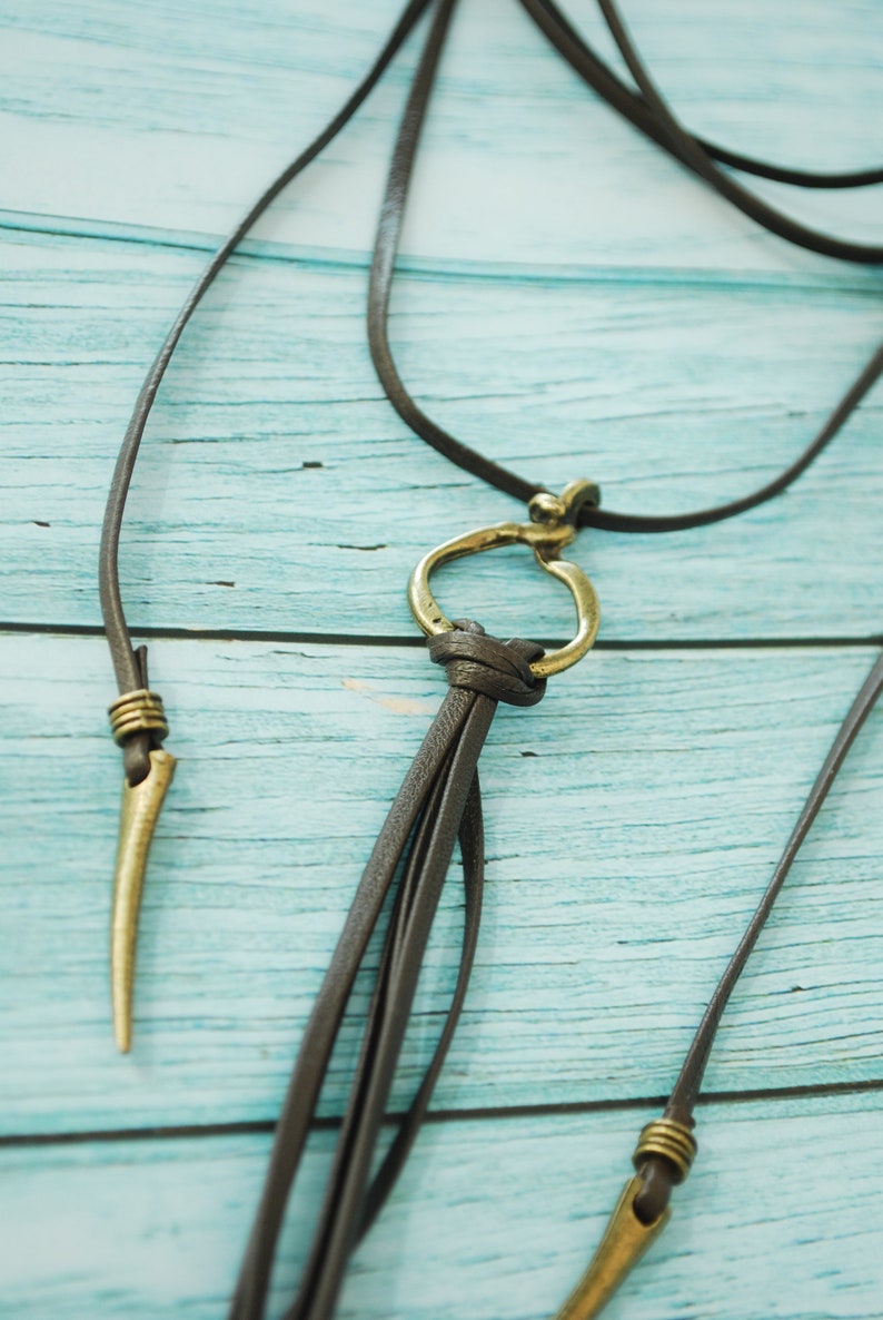 Best quality brown soft leather cord necklace Trendy leather Etsy