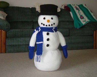 LARGE Crochet Snowman Pattern for Winter Decor