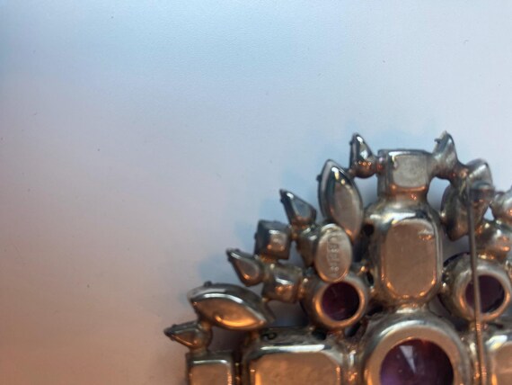 Albert Weiss Red and Purple Gem Brooch 1950s - image 4