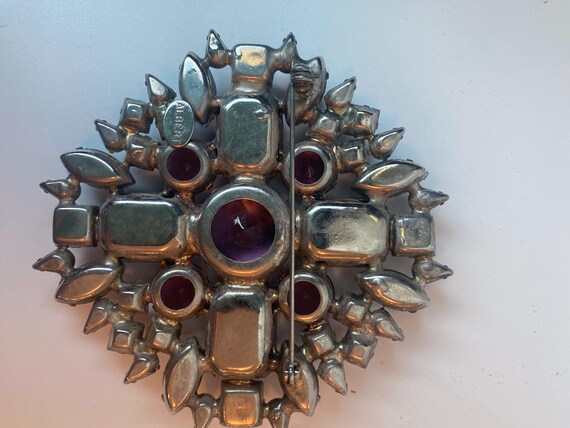 Albert Weiss Red and Purple Gem Brooch 1950s - image 3