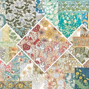 Digital Printable nouveau Collage Tear Sheet for Junk Journal