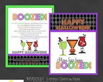 Halloween-utskrivbar - BOOZED! Bokstav + Skylt Betala framåt: DIREKT Nedladdning