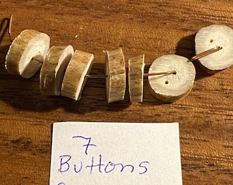 Handmade Deer Antler Buttons: Rustic Sewing Supplies (Set of 7)
