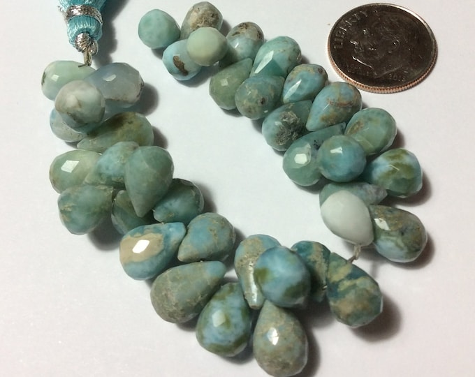 Beads, Larimar Briollites, Larimar Teardrops, Larimar, Natural Larimar, Faceted Larimar, Larimar Beads