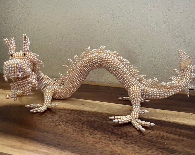 Collectible Dragon, Freshwater Pearl dragon, Handmade dragon, Pearl Dragon, Dragon collectible, Dragon gift
