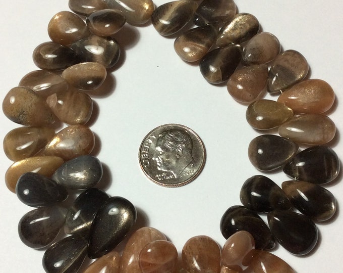 Beads, Moonstone, Multi-colored Moonstone, Moonstone teardrops, Sheen Moonstone, Moonstone beads, Natural Moonstone, Colors of Moonstone