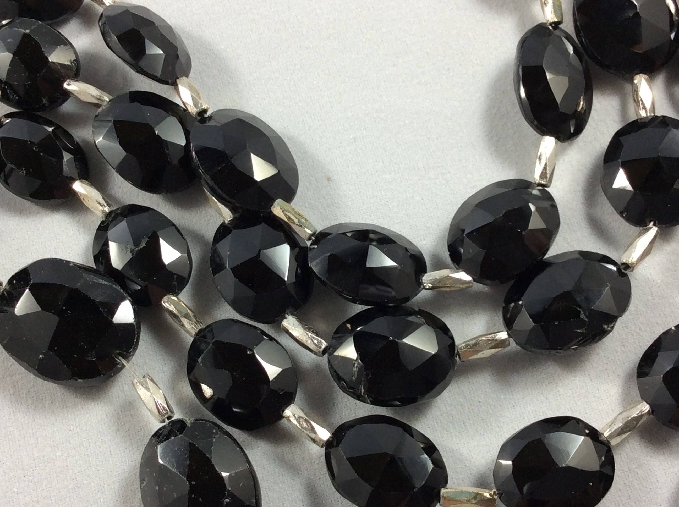 Beads, Spinel faceted ovals, Black Spinel, Spinel, Faceted Spinel ...