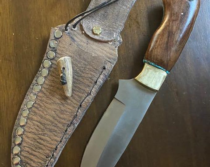 Knife, Hunting Knife, handmade knives, Turquoise and wood knife, Hunting, Knives