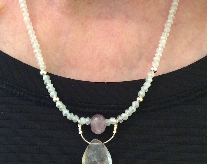 Necklace, Crystal and Sapphire Necklace