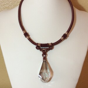 Necklace, Swarovski Faceted Teardrop Necklace, Swarovski Statement Necklace, Swarovski Crystal