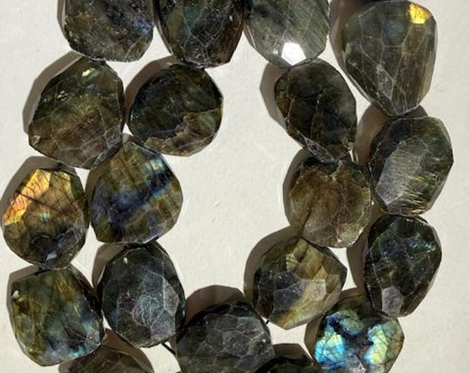Labradorite beads, Multi-flash labradorite, Labradorite faceted beads