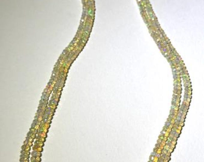 Ethiopian Opal Necklace, Opal jewelry, Faceted fire opal, Faceted Opal classic necklace