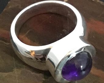 Ring, Amethyst, Sterling Silver, African Amethyst, Genuine Gemstone Jewelry