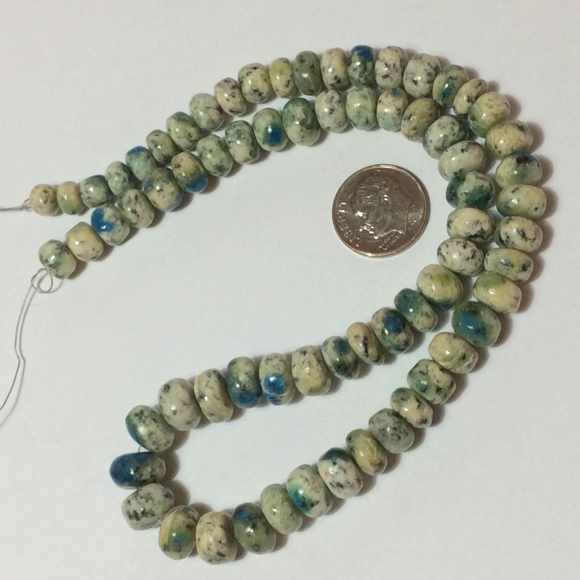 Beads, K2 Stone Rondelles, K2 Stone beads, Granite and Azurite beads