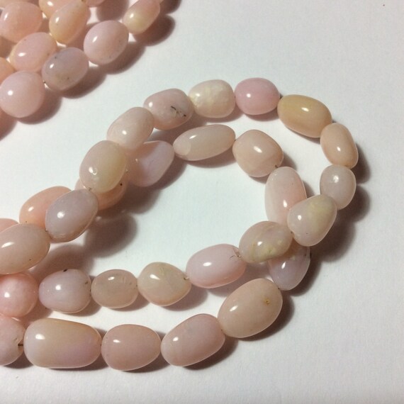 Smooth oval beads Natural Pink Opal Pink Peruvian Opal beads