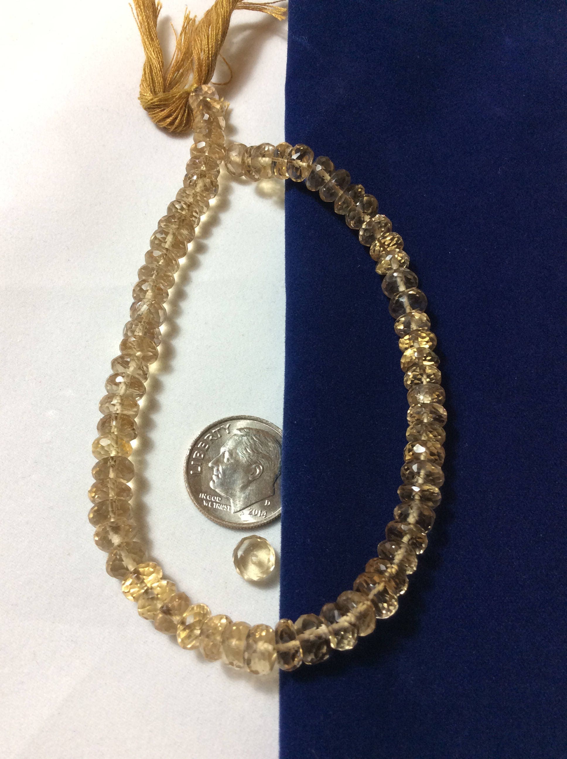 Beads, Champagne Quartz faceted Rondelles, Golden Quartz, Faceted Champagne Quartz, Golden