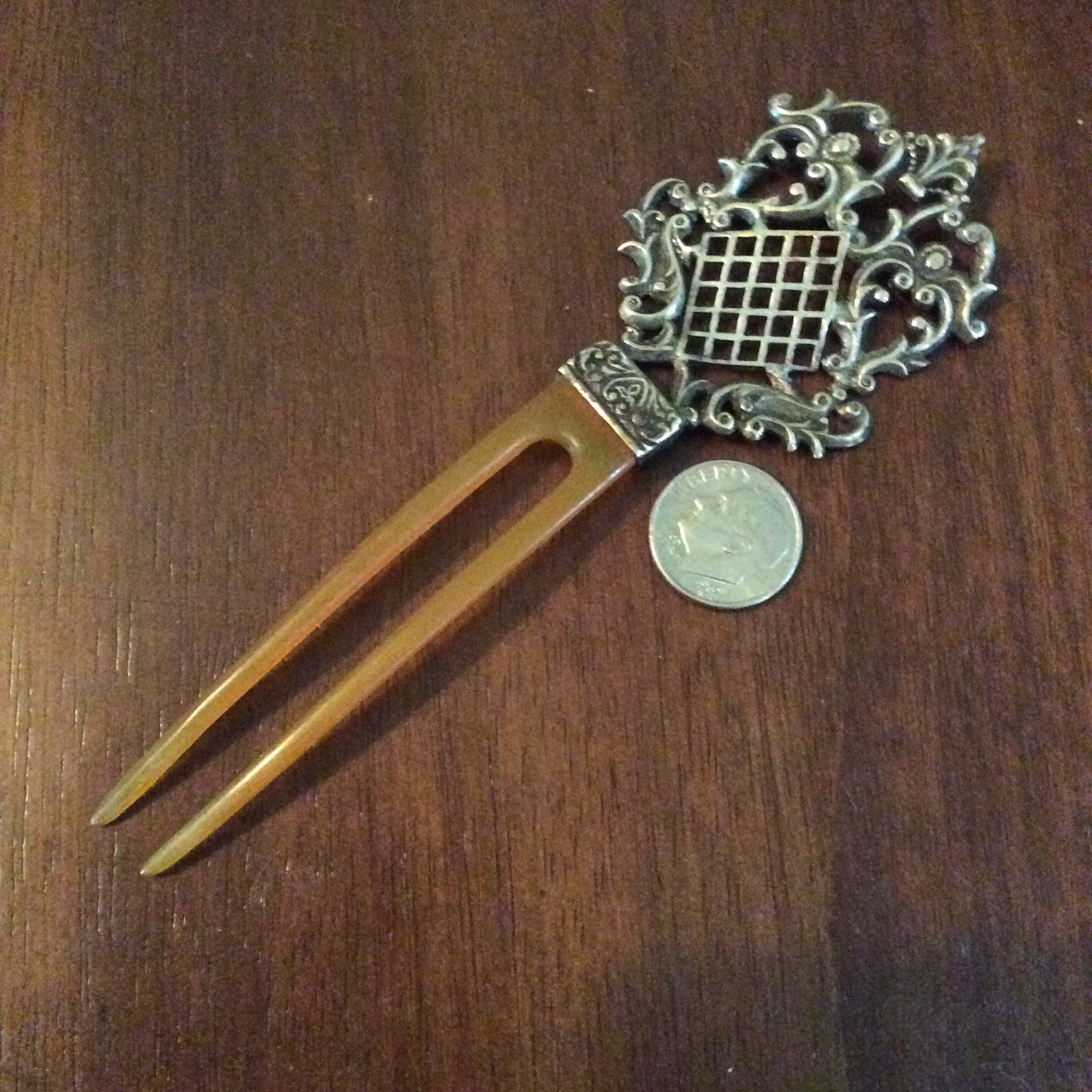 Vintage Sterling Hair Pin, Sterling hair stick, Vintage, Sterling silver, Collectibles, Hair