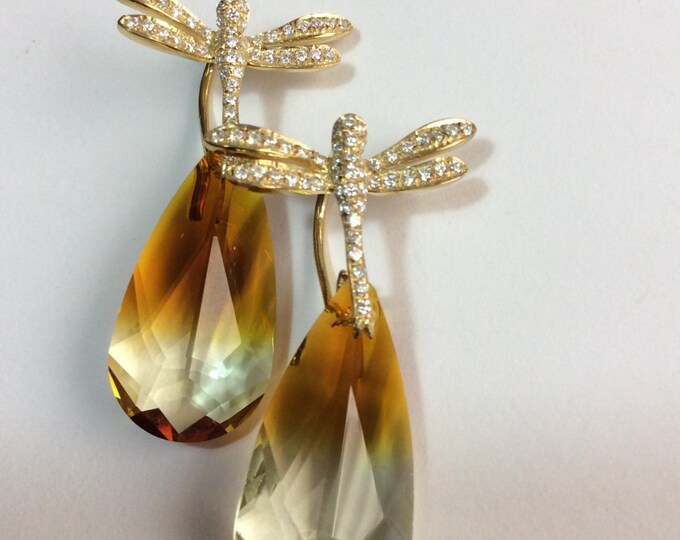 Earrings, Dragonfly Earrings, Dragonflies, Swarovski Crystal, Crystal Jewelry, Dragonfly, Swarovski Jewelry