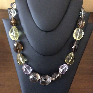 Necklace, Faceted Multi-Quartz, Chunky faceted Gemstone necklace, Gemstone Freedom Necklace