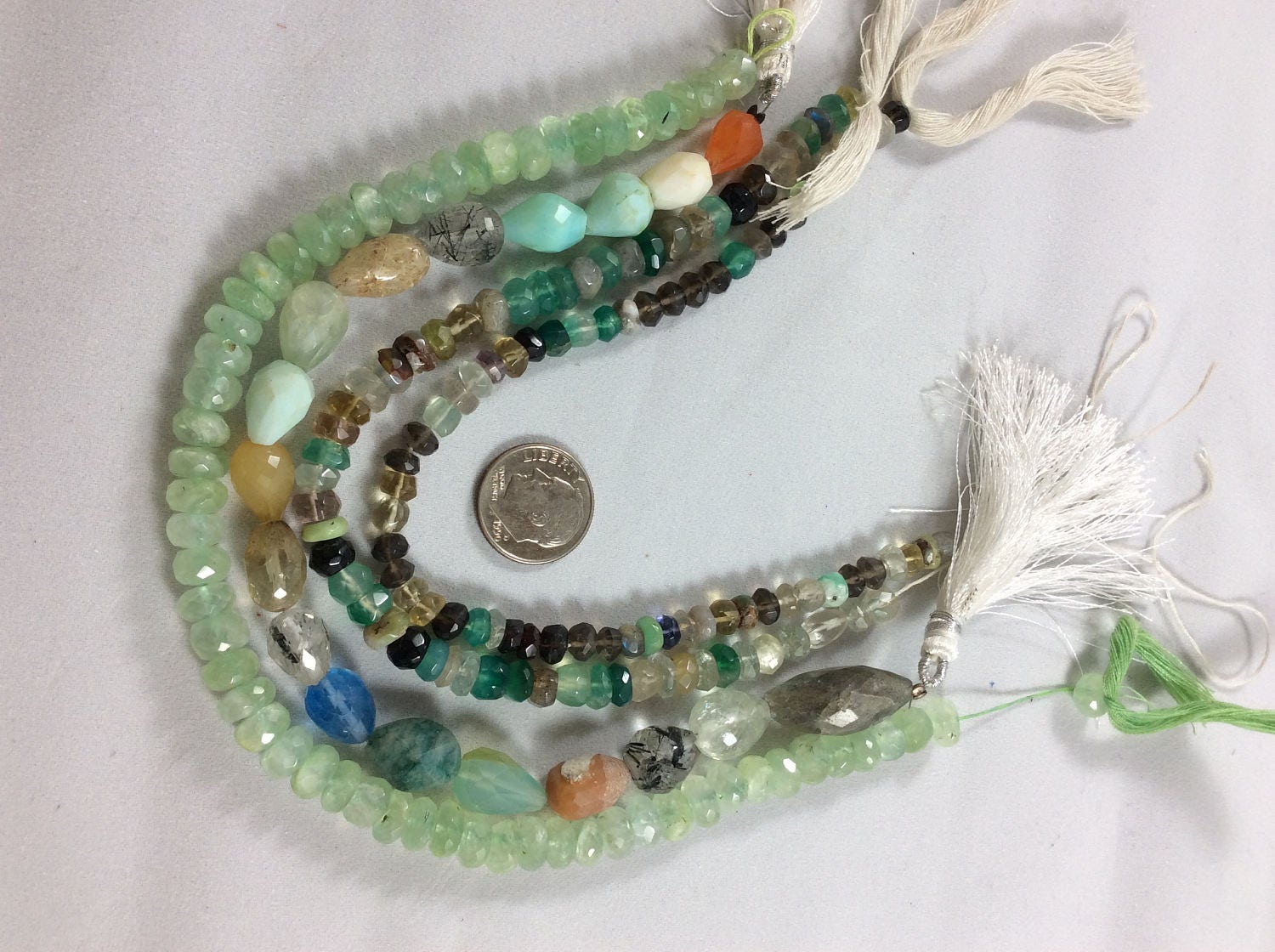 Beads, Gembead Passion Pack! Multi gemstone beads, Prehnite, Smoky