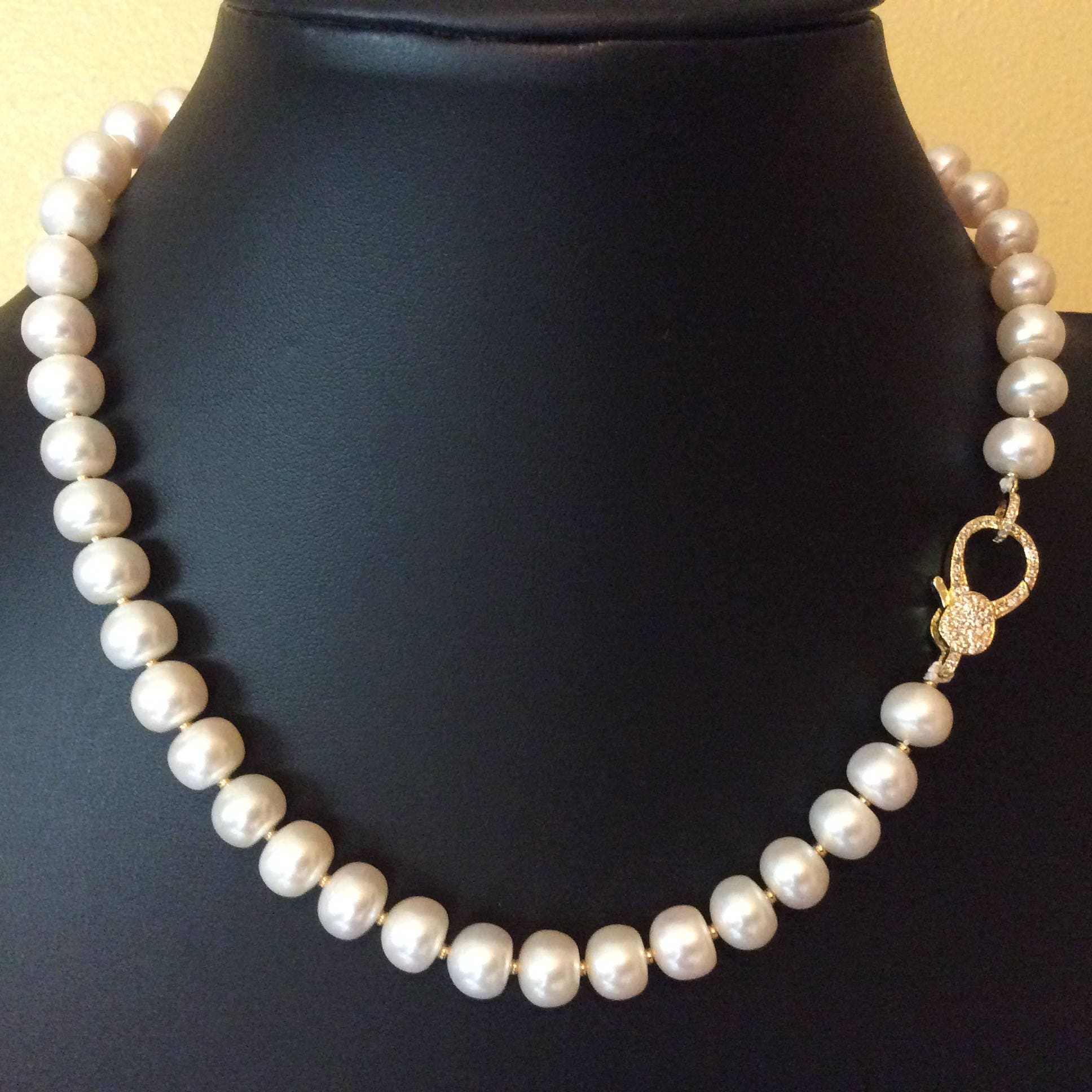 Necklace, Pearls, Classic Pearl strand, Cultured Freshwater Pearl ...