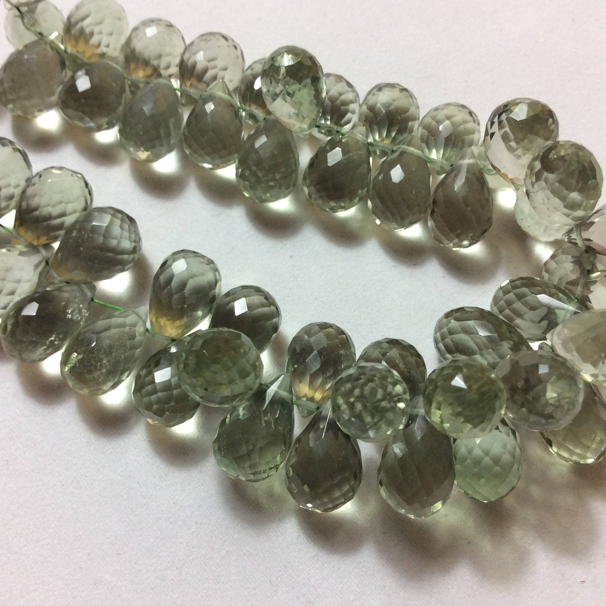 Beads, Green Quartz, Green Quartz Briollites, Natural Green Quartz Beads, Faceted Green Quartz