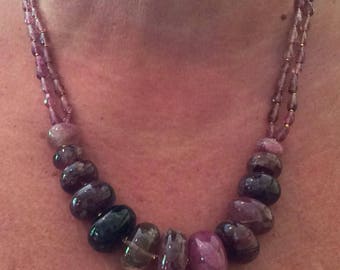 Necklace, Tourmaline necklace, Pink Tourmaline, Beads, Tourmaline Necklace, Collector beads, Collector Jewelry, HUGE Tourmaline beads