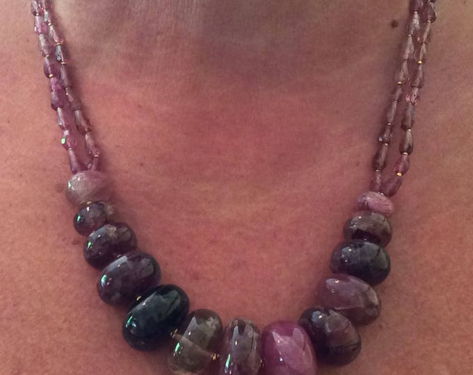 Necklace, Tourmaline necklace, Pink Tourmaline, Beads, Tourmaline Necklace, Collector beads, Collector Jewelry, HUGE Tourmaline beads