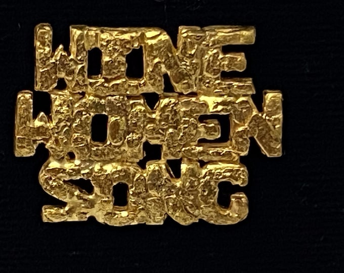 Tie Tac, Tie Jewelry, Spot Pin, Brooch, Gold Nuggets, Wine women Song, Alaska Gold Nuggets
