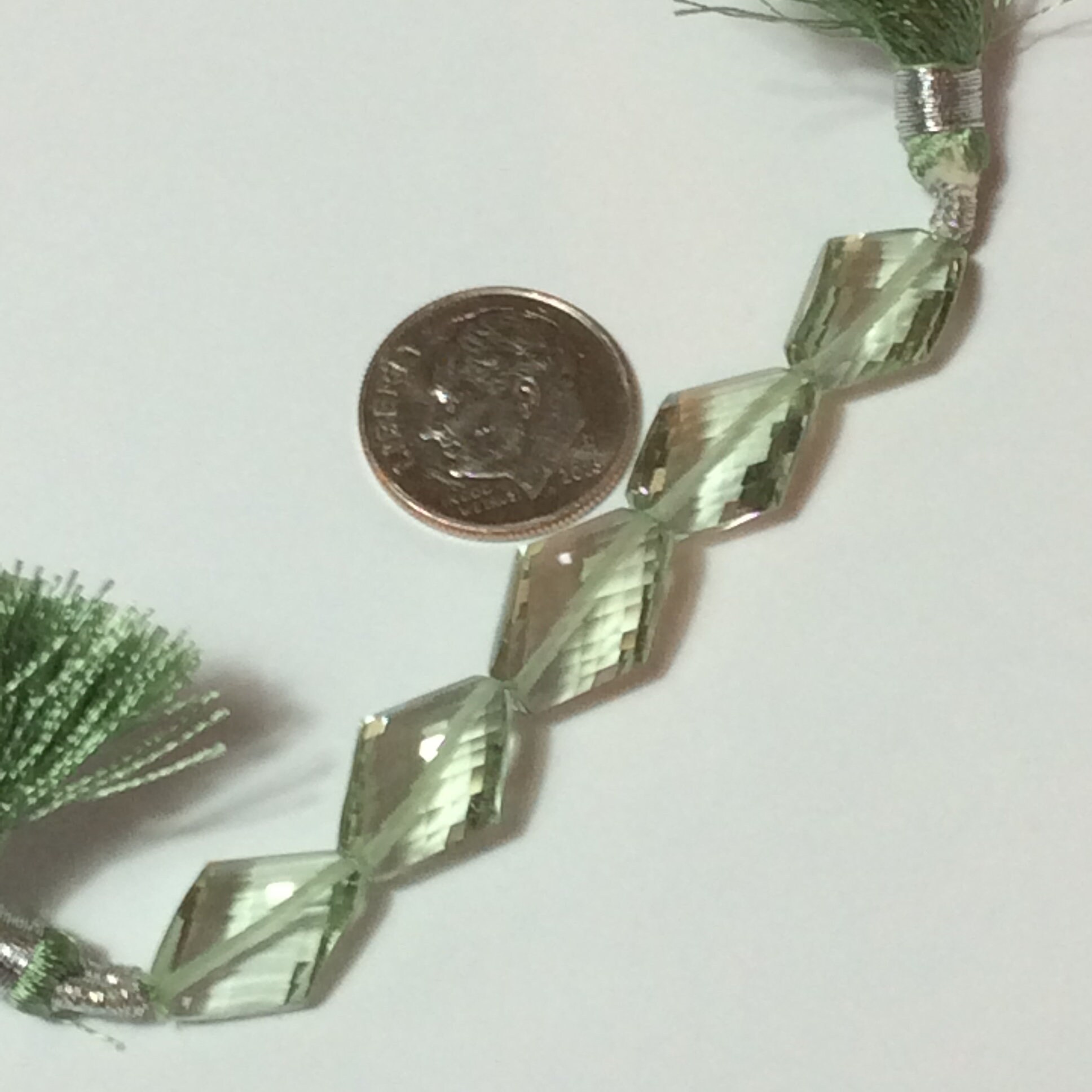 Beads, Green Quartz, Green Quartz Faceted Bead set, Green Quartz