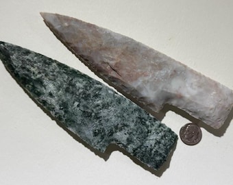 Hand knapped Gemstone knife blades, DIY knapped knives, Gemstone knife blades, Knapped gemstone knives