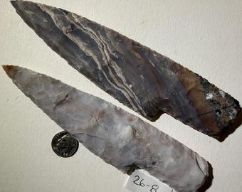 Knapped knife blades, Hand Knapping, Gemstone knife blades, Knapped gemstone knives